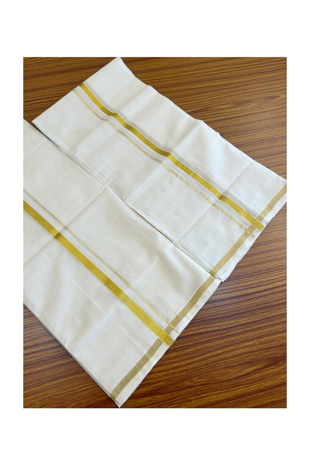 31% DISCOUNT!! KaithariKada HANDLOOM MILLPAAV Balaramapuram - 100% Pure Cotton - SINGLE Set Mundu for Women - Kasavu Kara - 1KK451NAV