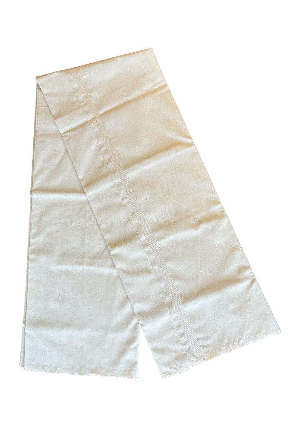 26% DISCOUNT ! KaithariKada Balaramapuram 100% COTTON SINGLE OFF WHITE (Unbleached) Mundu/Dhoti-100X100- 0.5 inch White Kara (2 meter / 4 muzham)- 1KK466ASH