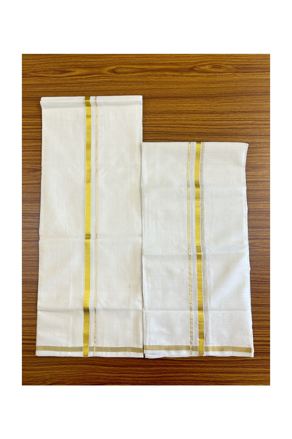 31% DISCOUNT!! KaithariKada HANDLOOM MILLPAAV Balaramapuram - 100% Pure Cotton - SINGLE Set Mundu for Women - Kasavu Kara - 1KK451NAV