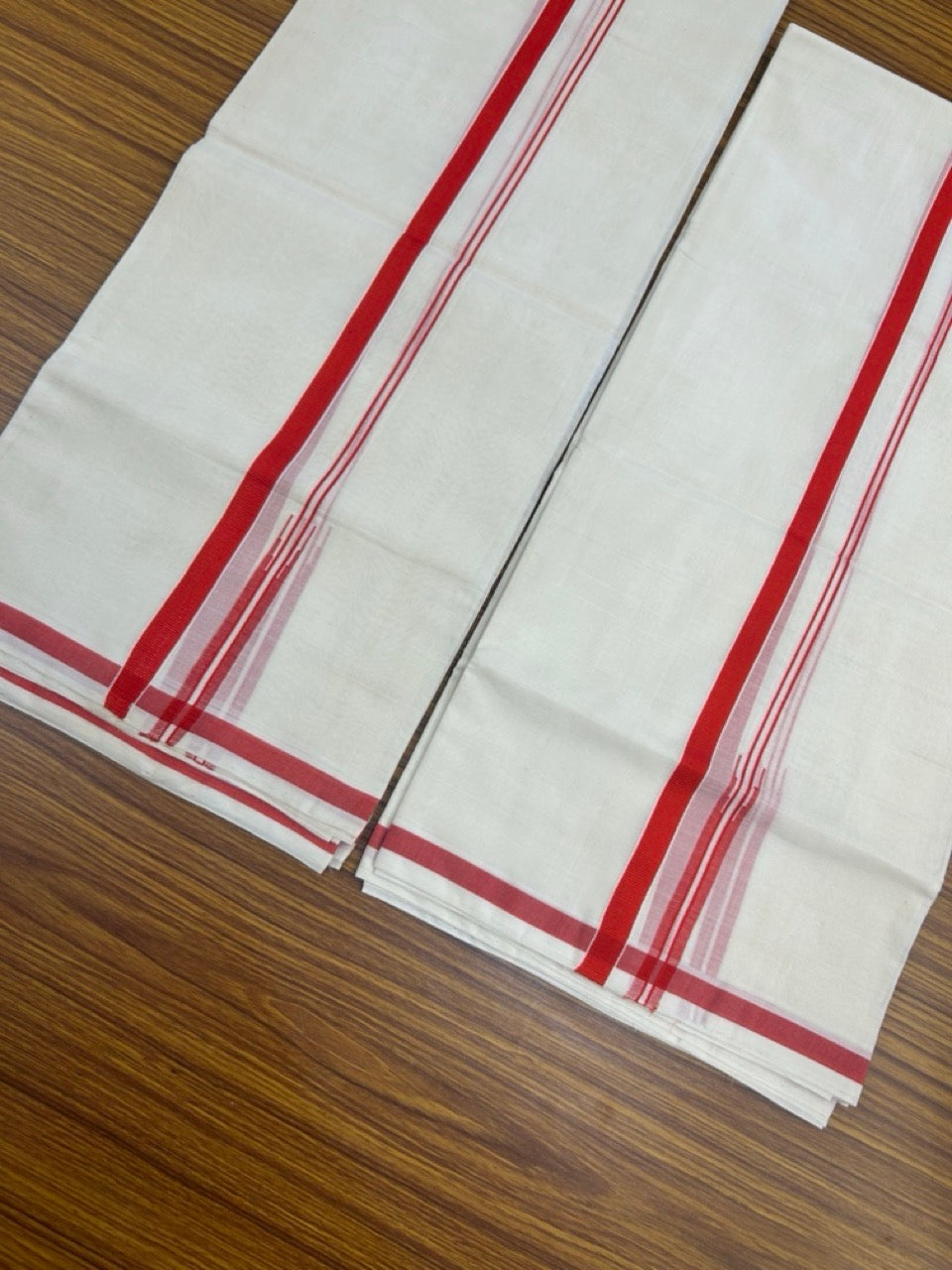 Womens Single Set Mund for 30% Discount!!! KaithariKada Handloom Unakkupaav Balaramapuram - 100% Cotton Puliyilakkara Chutty - Red - 1 KK7155 RAM