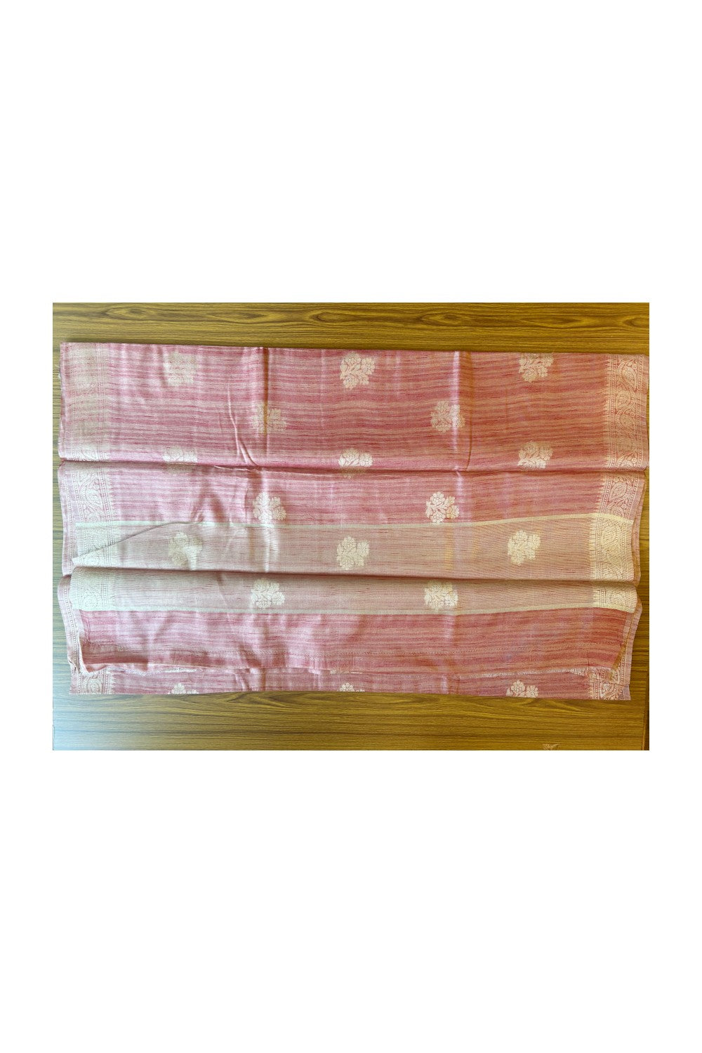 KaithariKada- Balaramapuram Saree - 100% PURE Cotton Silk - Pink Red Design - 1KK1004DHA.