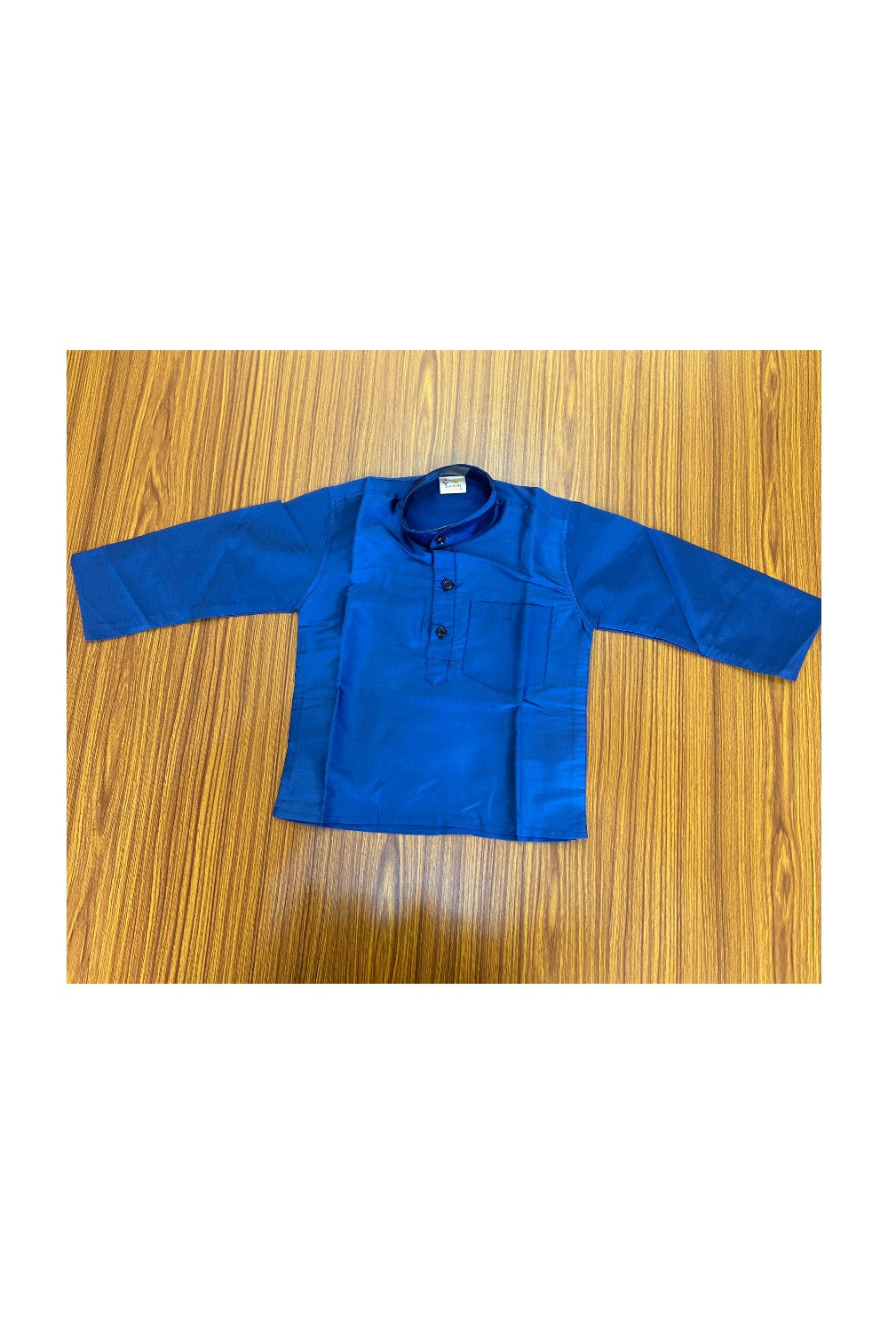 10% DISCOUNT !!! Yuvraj - Traditional South Indian Kids Silk Kurta & MUND - Dark blue Kurta Off white Kasavu Mund Age 3 - 1KK100YUV3