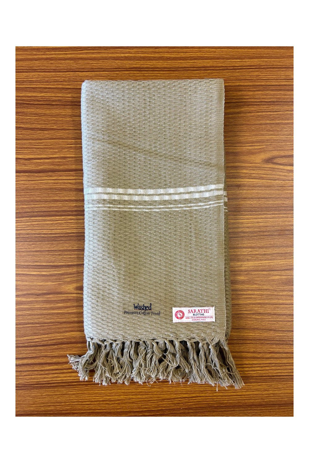 16% Discount! Kaitharikada - Pure Cotton Blotting Pattern - 30 x 60 Inch - 1KK124SAR