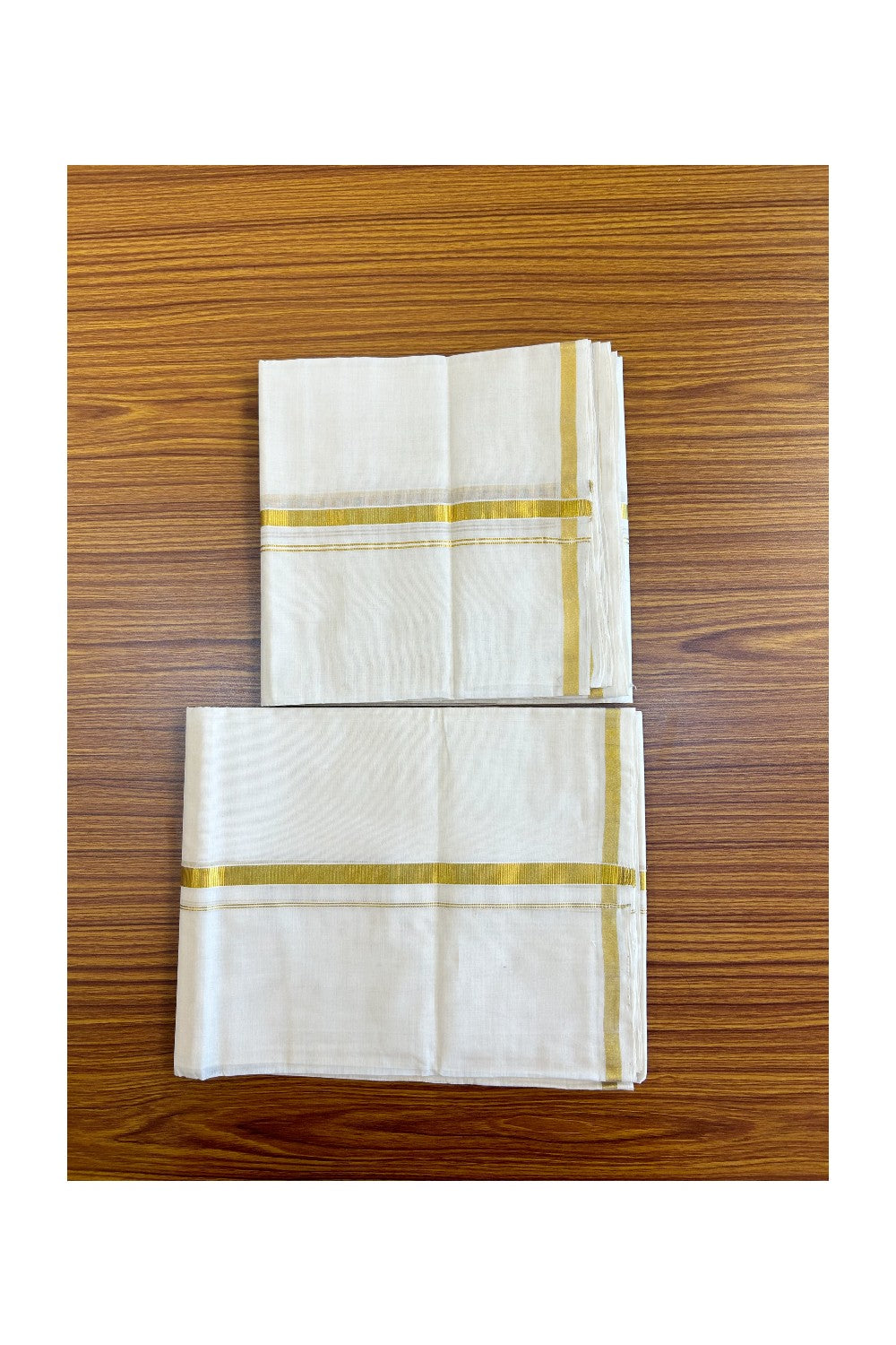 31% DISCOUNT!! KaithariKada HANDLOOM MILLPAAV Balaramapuram - 100% Pure Cotton - SINGLE Set Mundu for Women - Kasavu Kara - 1KK451NAV