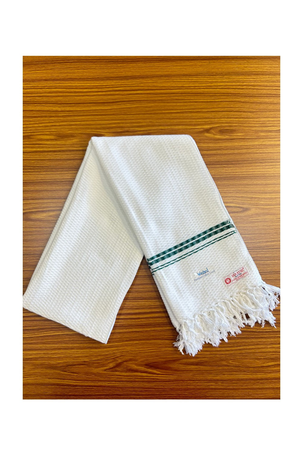 16% Discount! Kaitharikada - Pure Cotton Blotting Pattern - 30 x 72 inch- 1KK122SAR