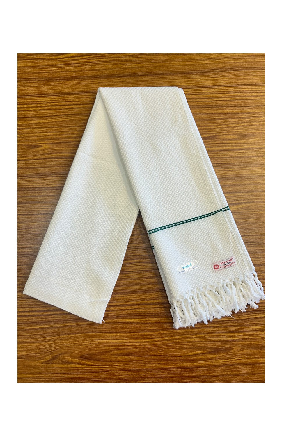 16% Discount! Kaitharikada - Pure Cotton Honey Comb Pattern - 30 x 90 inch - 1KK128SAR