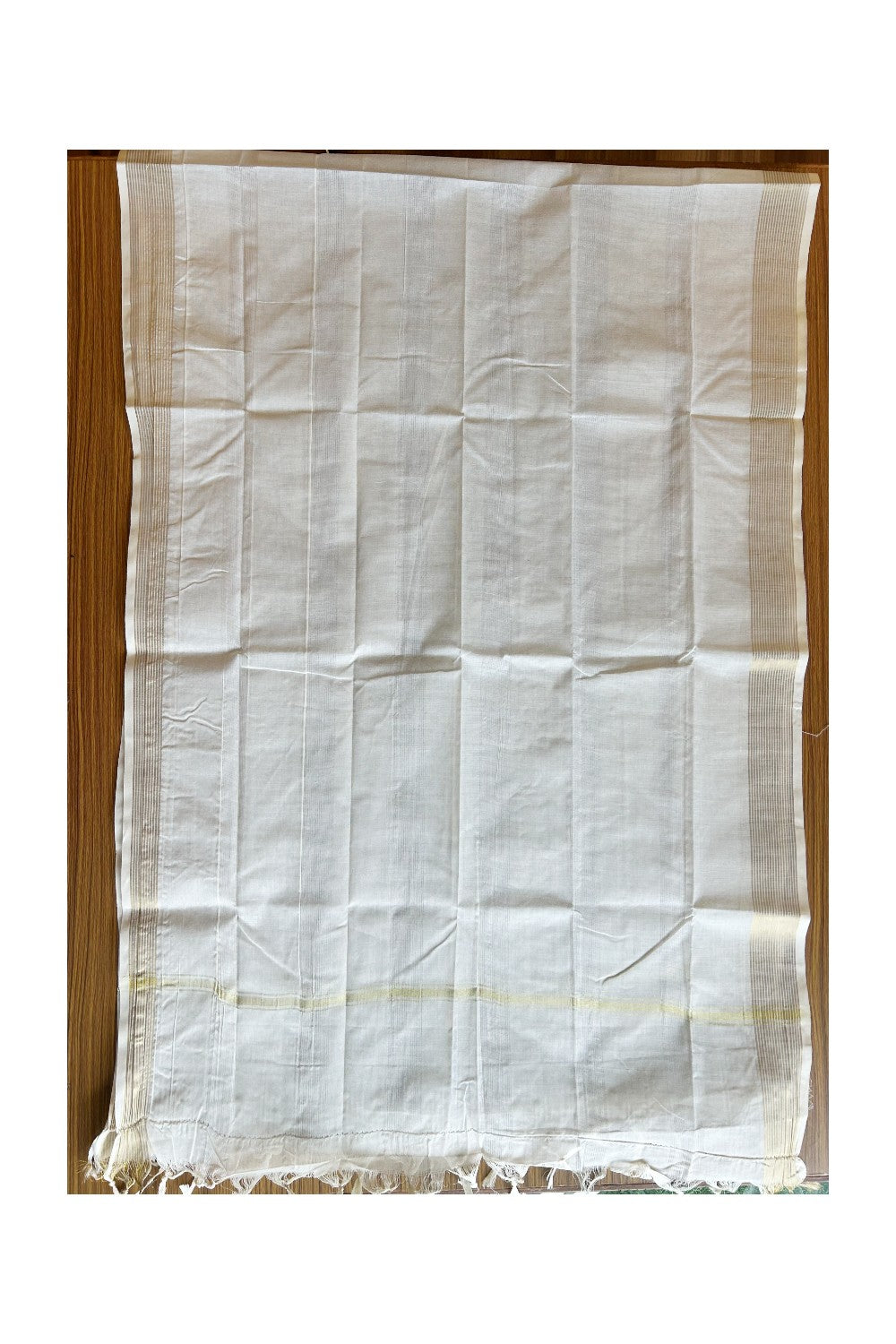 20% Discount ! Kaitharikada Traditional Kerala Style - Churidar Suit Material - Pure Tissue Cotton - With Gold Mango & Peacock Design -1KK4000VIN