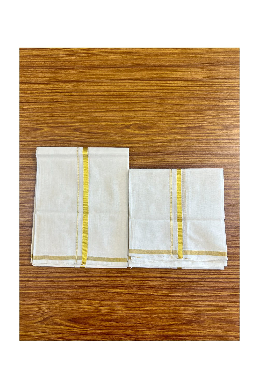31% DISCOUNT!! KaithariKada HANDLOOM MILLPAAV Balaramapuram - 100% Pure Cotton - SINGLE Set Mundu for Women - Kasavu Kara - 1KK451NAV