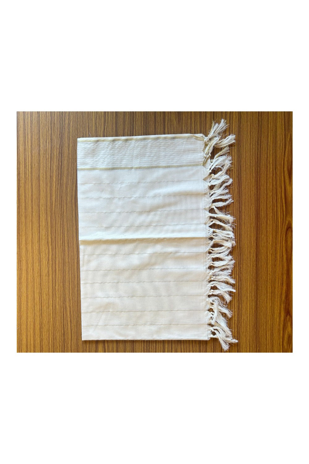 34% Discount! Kaitharikada Traditional Kerala Style - Churidar DUPATTA / SHALL - Pure Cotton STRIPES With KASAV - 1KK421VIN