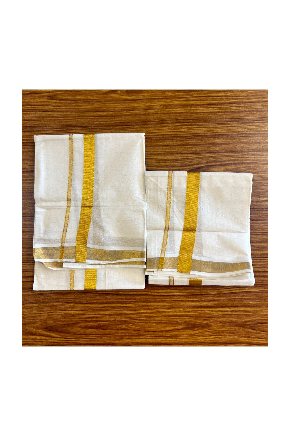 25% Discount!! KaithariKada - Kerala Cotton Mix SINGLE SET MUND FOR WOMEN -EXTRA LENGTH - Kasavu Small Kara - 10KK471CKA