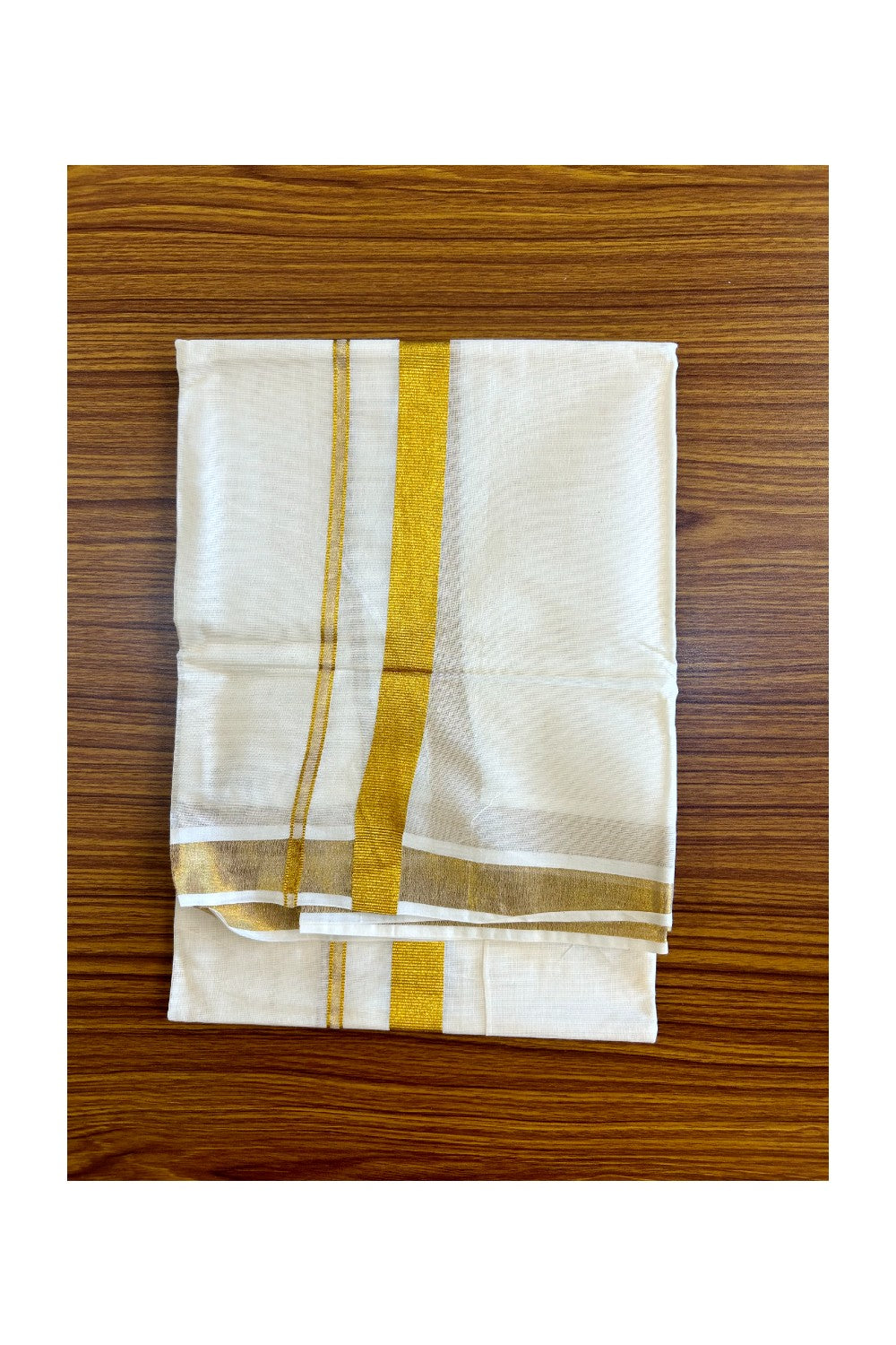 25% Discount!! KaithariKada - Kerala Cotton Mix SINGLE SET MUND FOR WOMEN -EXTRA LENGTH - Kasavu Small Kara - 10KK471CKA