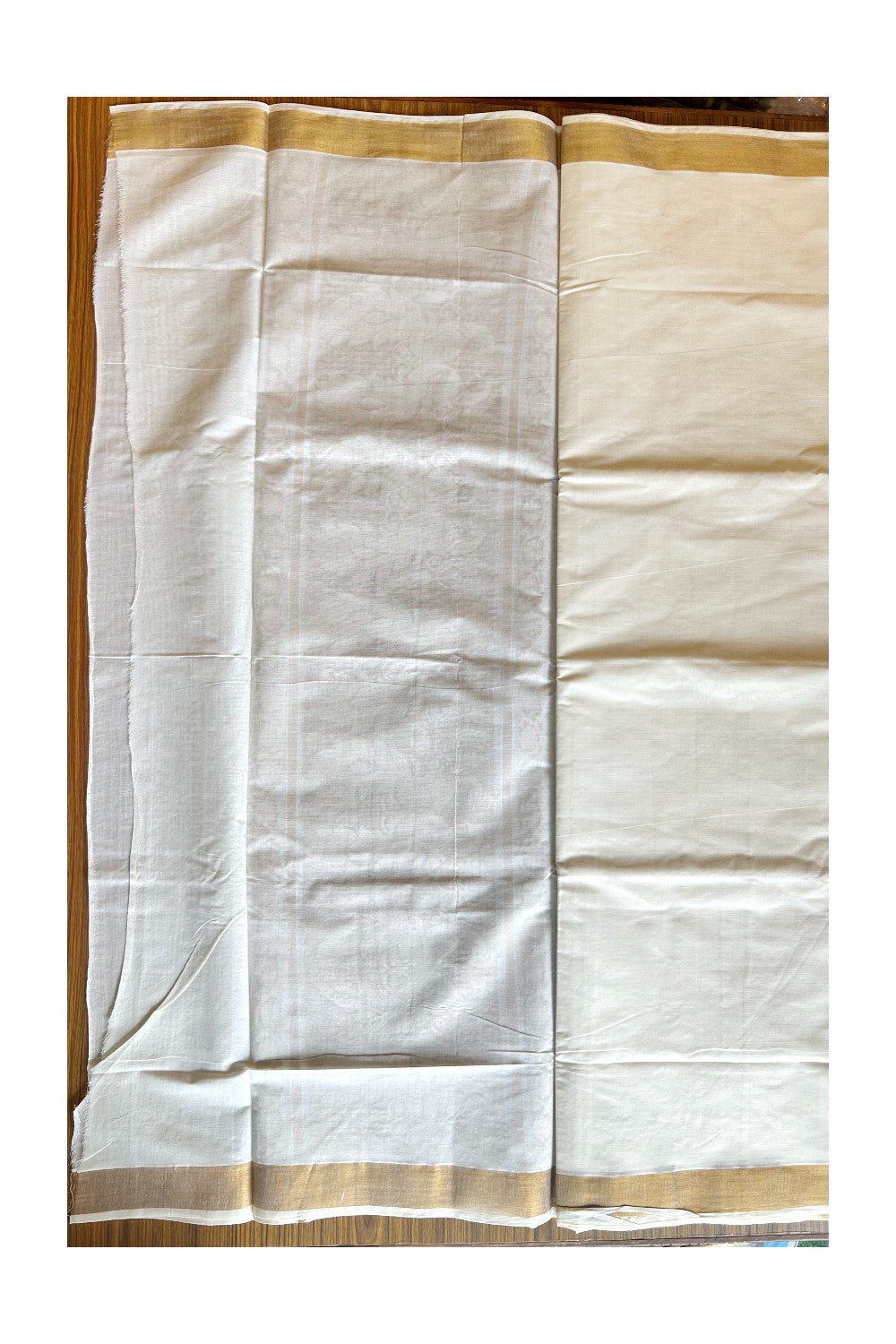 23 % Discount!!! Kaitharikada Kerala Cotton Saree Off white - 29.5 inch Kasav Zari with Peacock Pattern Putta Design- 10KK1002JEE