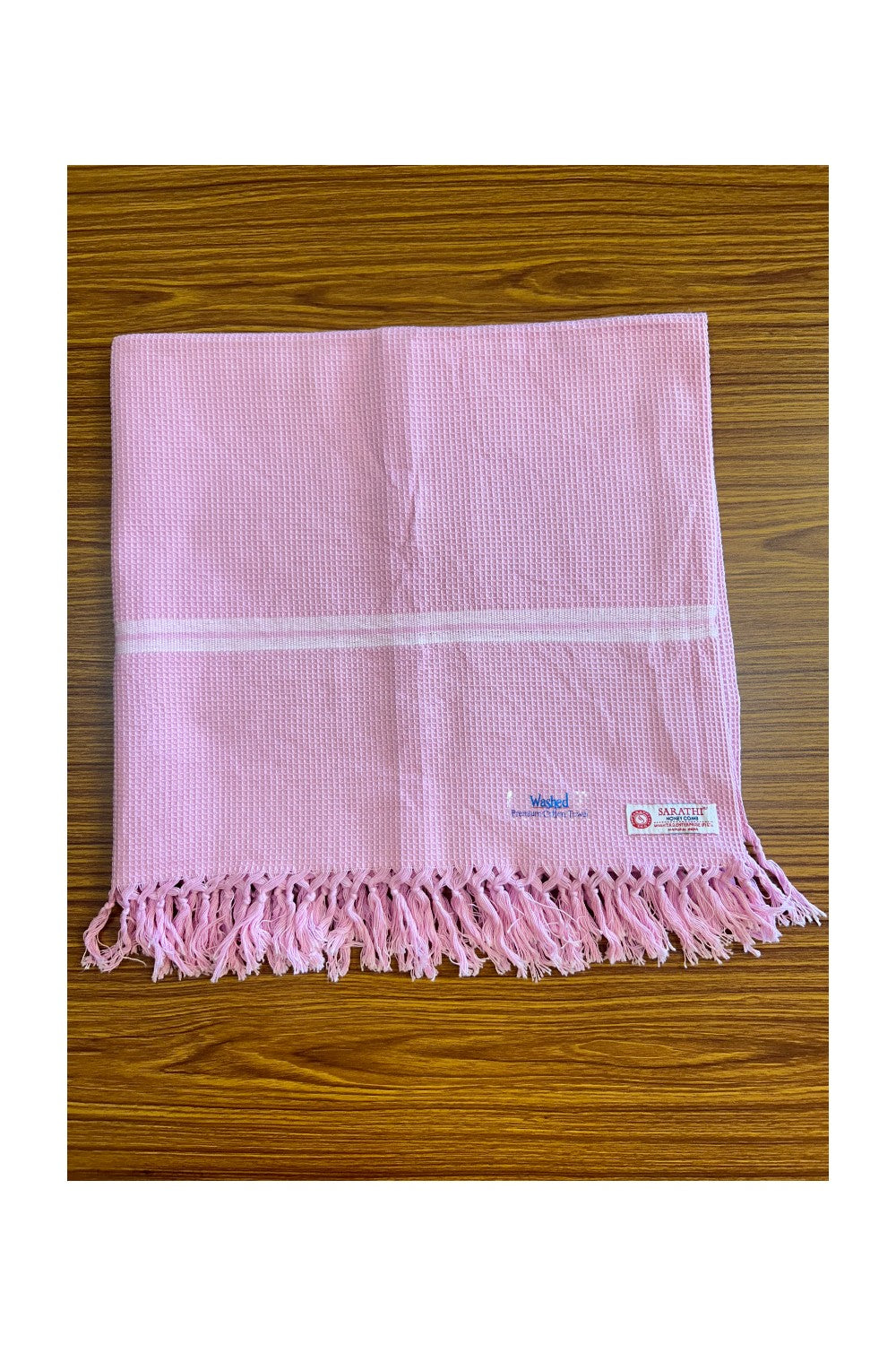 16% Discount! Kaitharikada - Pure Cotton Honey Comb Pattern - 30 x 60 inch - 11KK126SAR