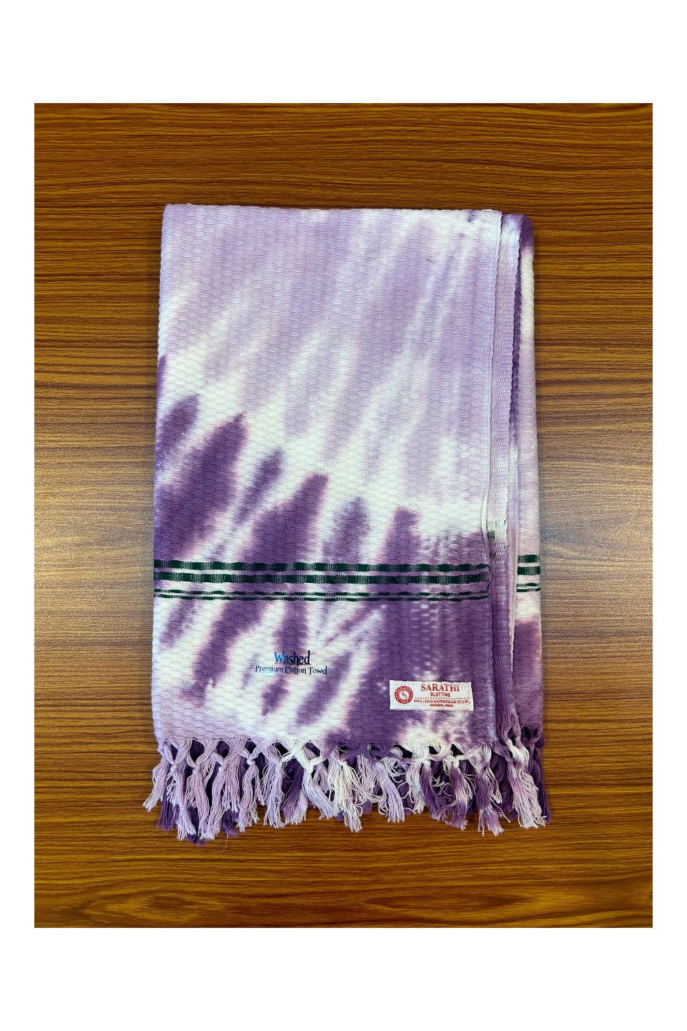 16% Discount! Kaitharikada - Pure Cotton Blotting Pattern - 30 x 60 inch - 11KK124SAR
