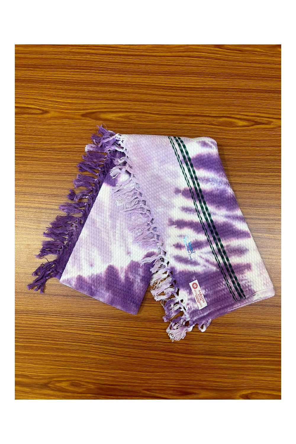 16% Discount! Kaitharikada - Pure Cotton Blotting Pattern - 30 x 60 inch - 11KK124SAR