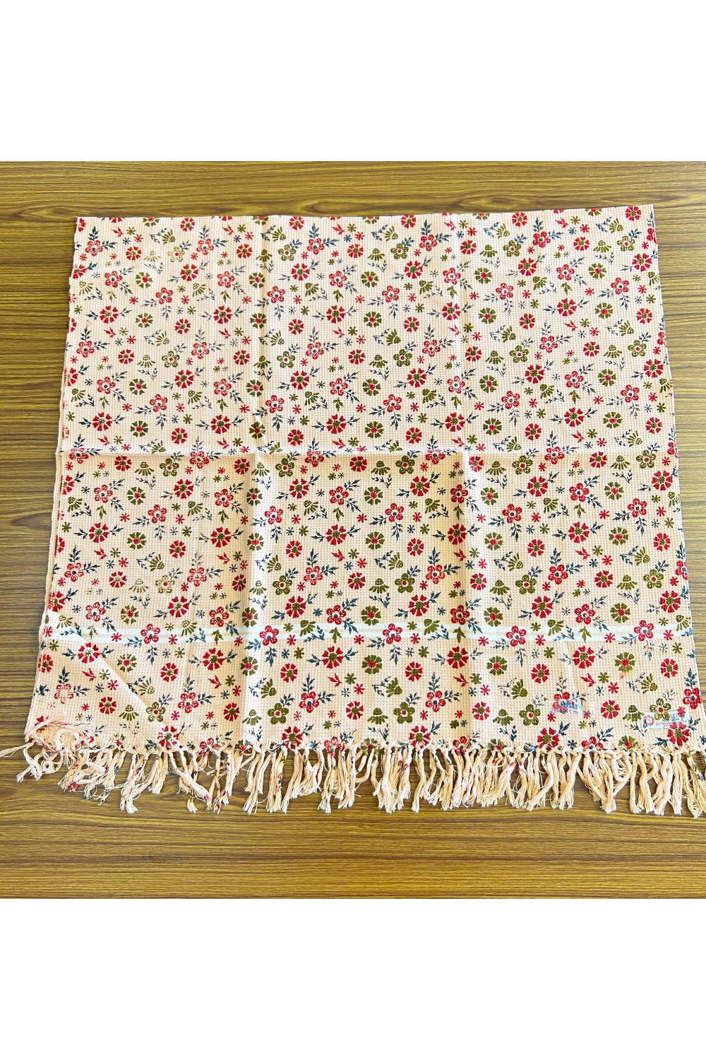 16% Discount! Kaitharikada - Pure Cotton Honey Comb Flower Pattern - 30 x 60 inch - 12KK126SAR