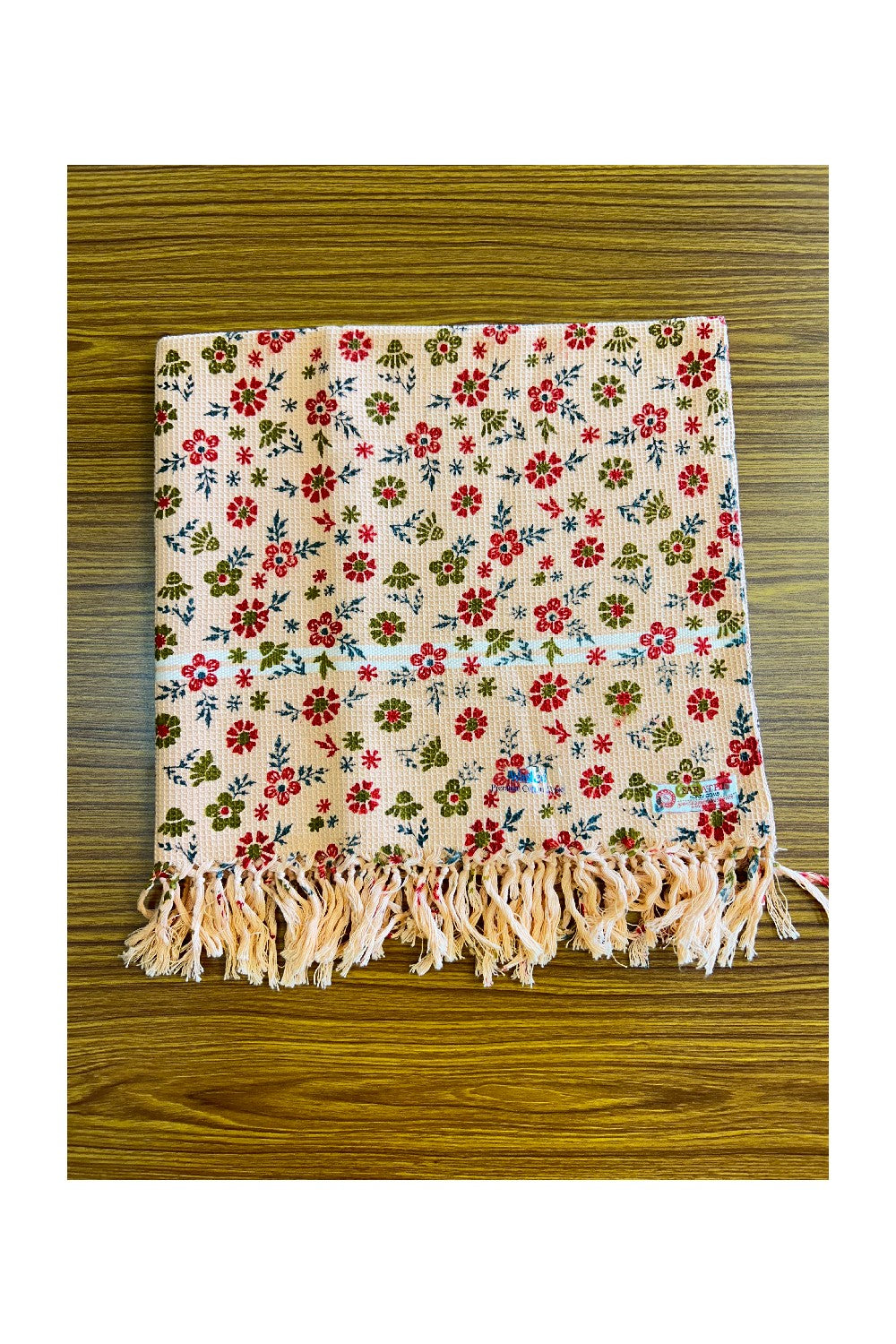 16% Discount! Kaitharikada - Pure Cotton Honey Comb Flower Pattern - 30 x 60 inch - 12KK126SAR