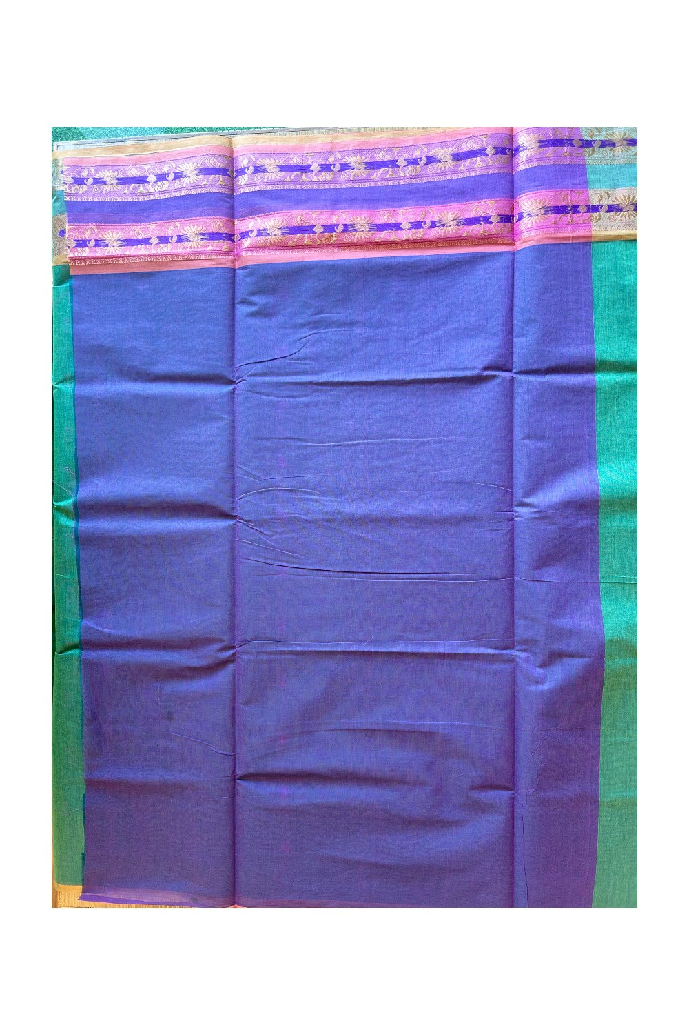 KaithariKada- Balaramapuram Saree - 100% PURE Cotton Silk - Green,Violet & Brown Design -13KK1005PAN.