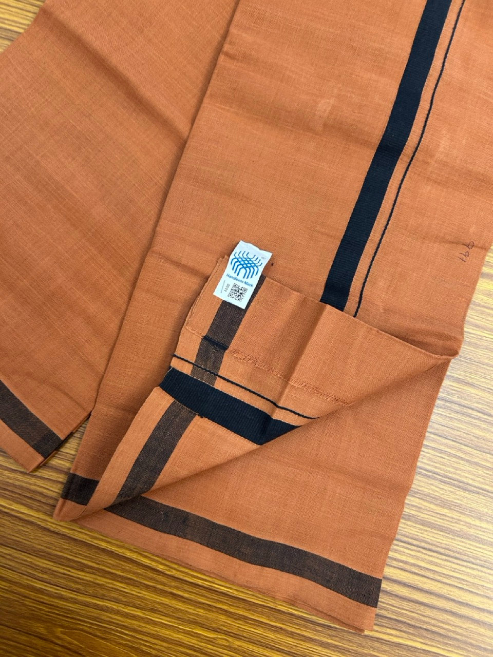 Handloom Single Hallmarked - 11% Discount !! KaithariKada 100% Pure Cotton - Mundu/Dhoti 60s twisted Dark Green Body White 0.75 inch Kara- (2 meter / 4 muzham)- 14 KK8030 ELA