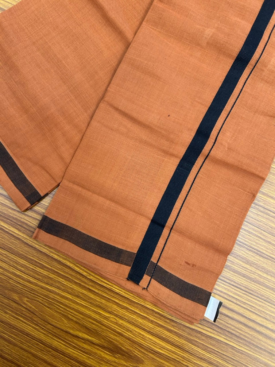 Handloom Single Hallmarked - 11% Discount !! KaithariKada 100% Pure Cotton - Mundu/Dhoti 60s twisted Dark Green Body White 0.75 inch Kara- (2 meter / 4 muzham)- 14 KK8030 ELA