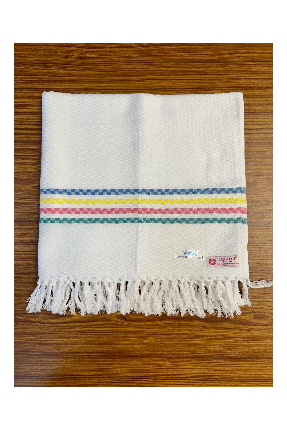 16% Discount! Kaitharikada - Pure Cotton BLOTTING FOUR COLOUR PATTERN - 30 x 60 inch - 16KK124SAR