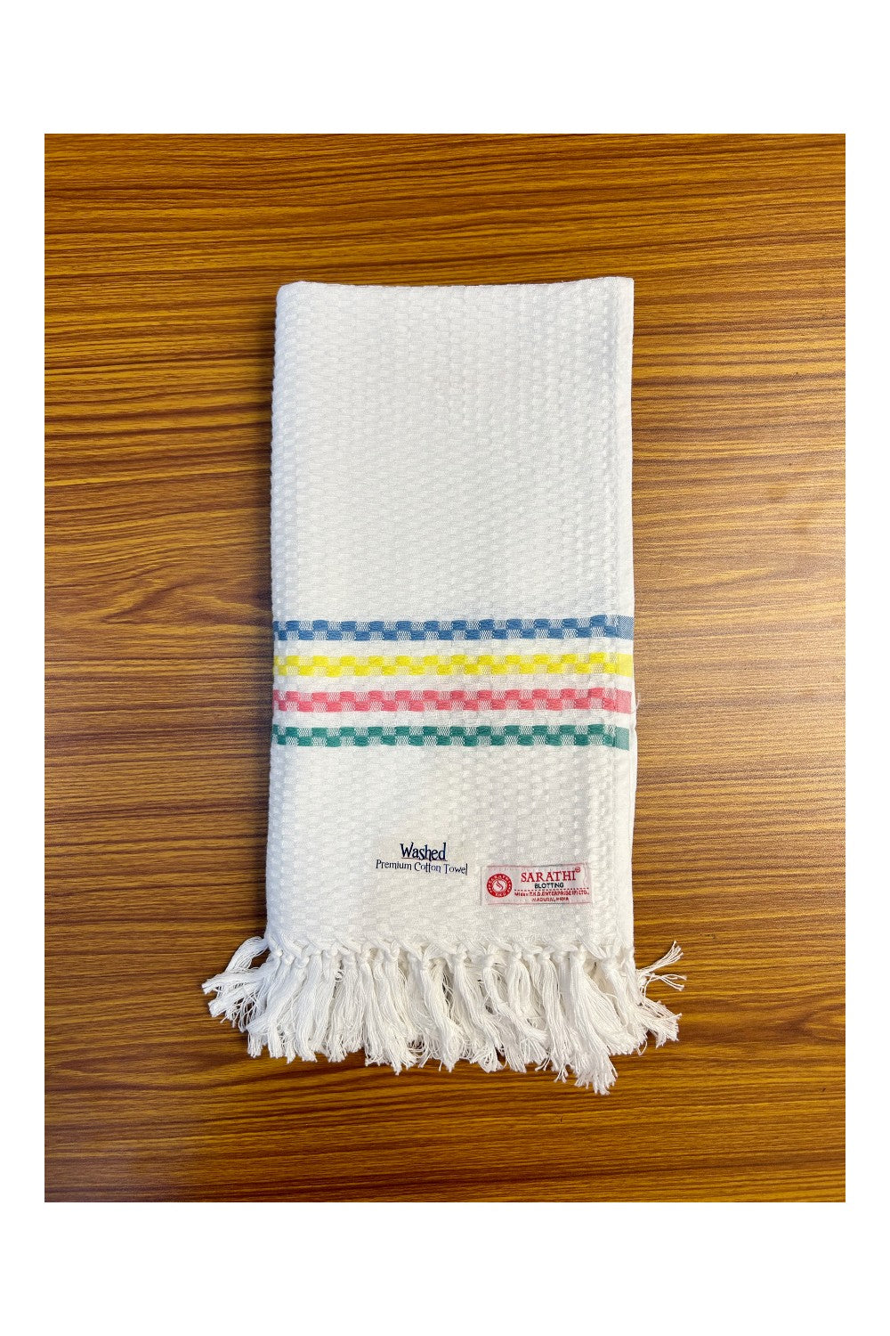 16% Discount! Kaitharikada - Pure Cotton BLOTTING FOUR COLOUR PATTERN - 30 x 60 inch - 16KK124SAR