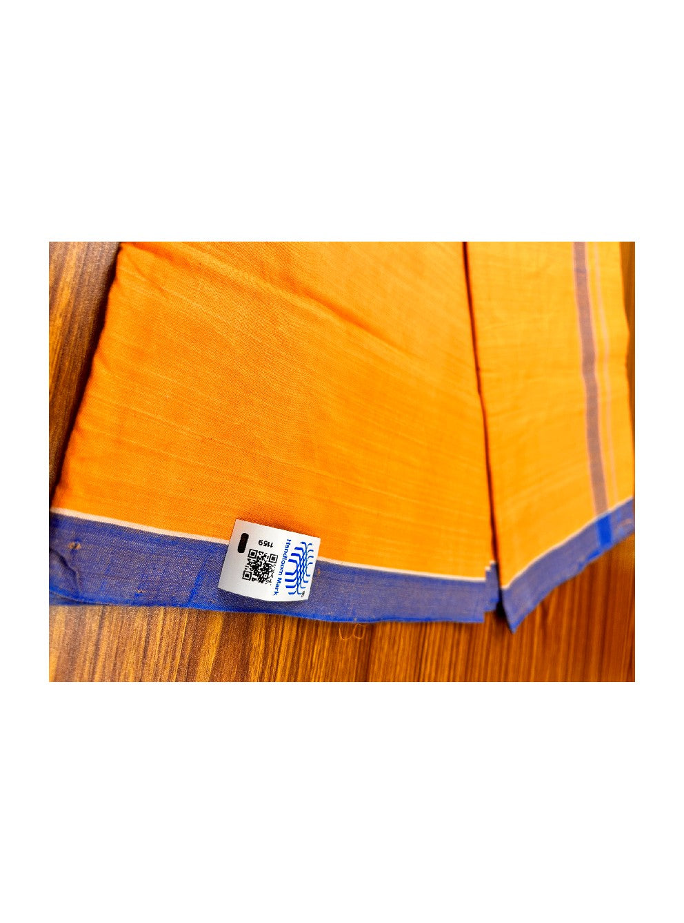 10% DISCOUNT ! KaithariKada Kalamachal 100% Pure Cotton - Handloom Single Mundu/Dhoti - KAAVI BODY NAVY BLUE 2 inch Kara-161123KAILY008.