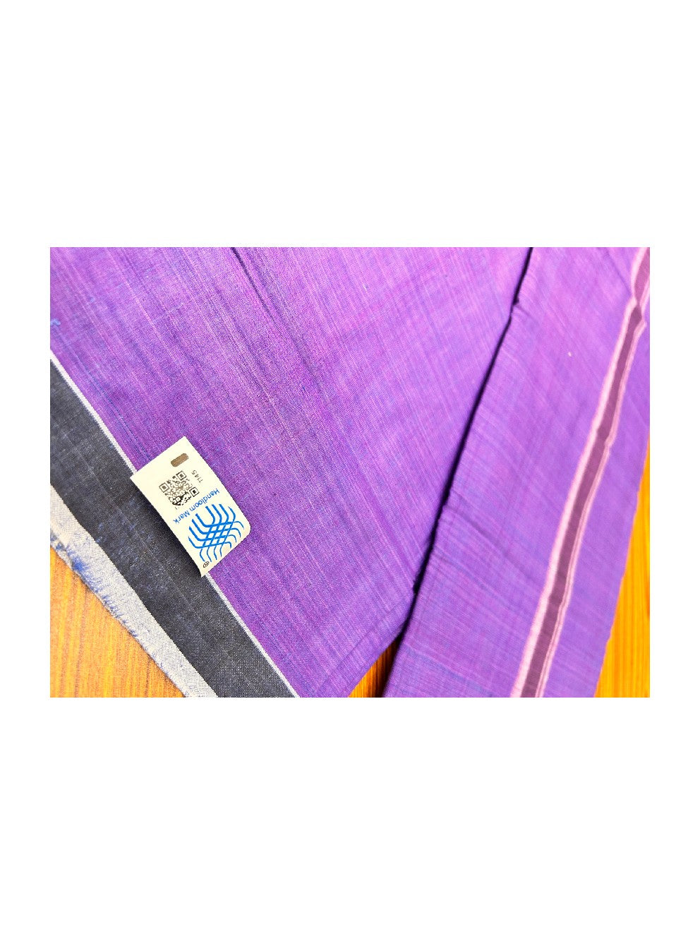 10% Discount ! KaithariKada Kalamachal 100% Pure Cotton - Handloom Single Mundu/Dhoti - Violet  Colour Body & Black 3.cm  Kara- 161123KAILY021. Handloom Government Sealed.