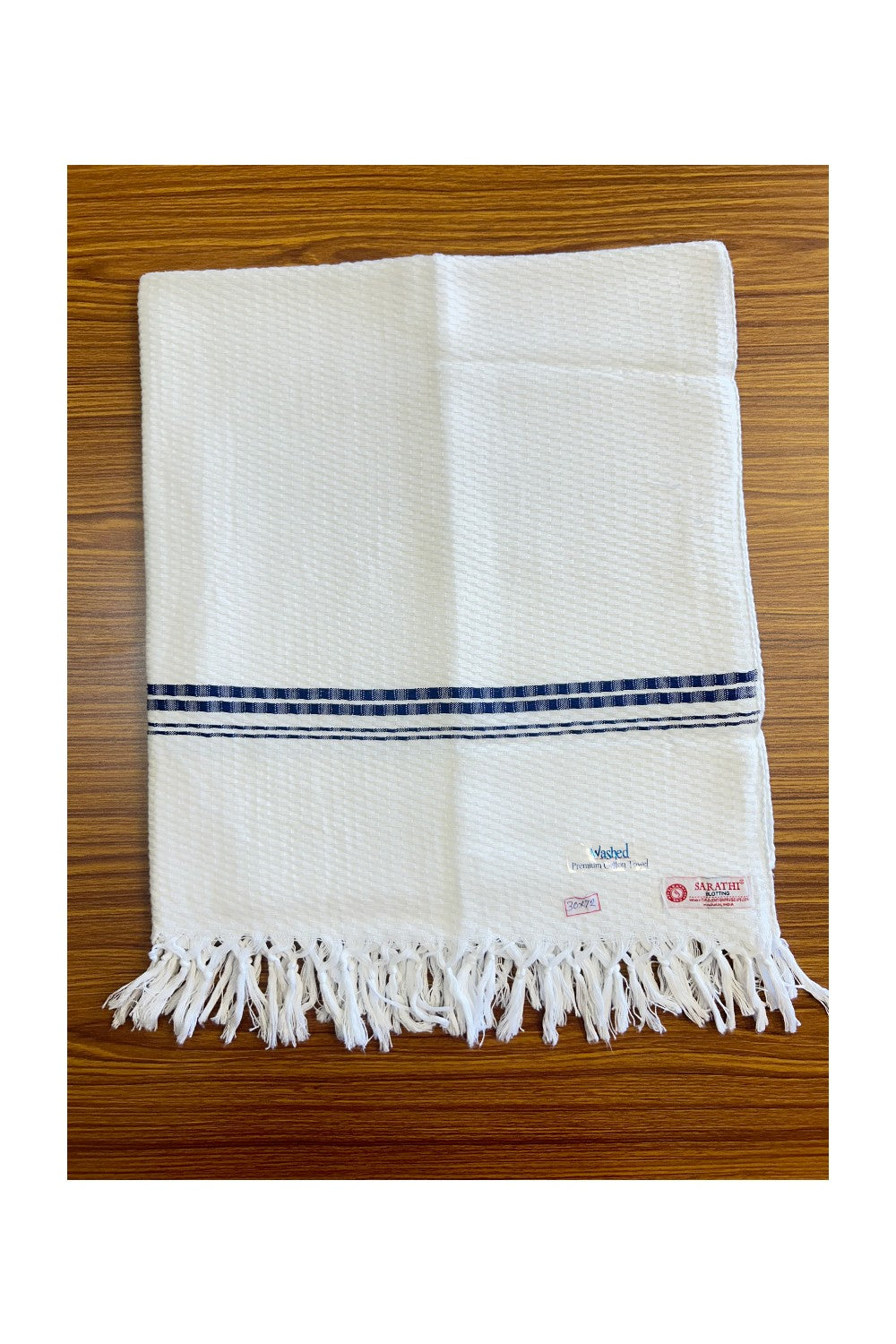16% Discount! Kaitharikada - Pure Cotton Blotting Pattern - 30 x 72 inch - 2KK122SAR