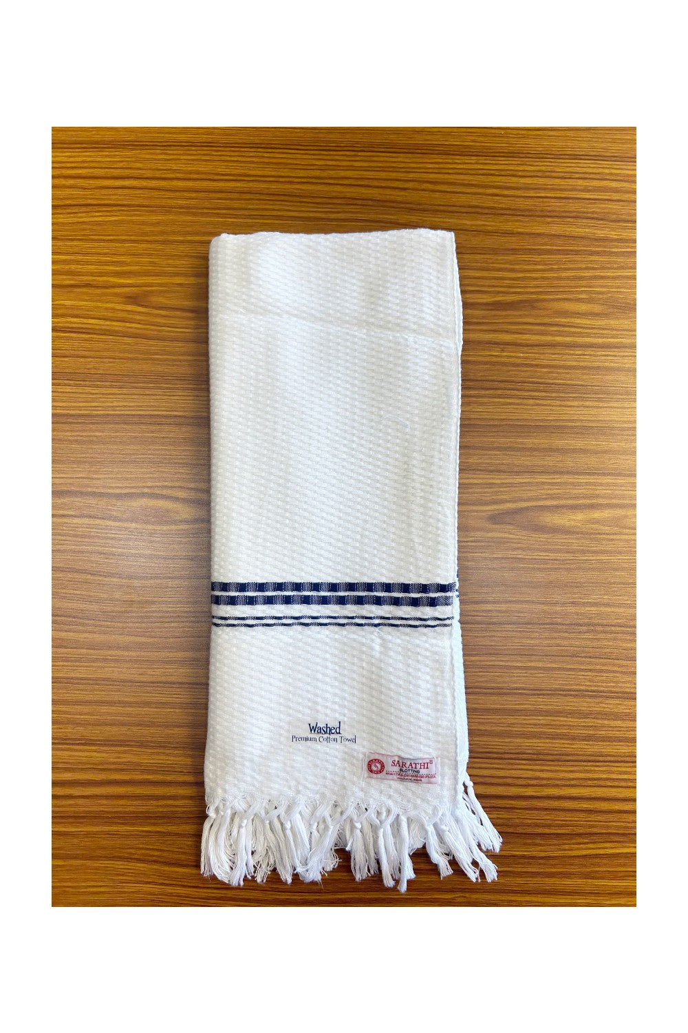 16% Discount! Kaitharikada - Pure Cotton Blotting Pattern - 30 x 72 inch - 2KK122SAR