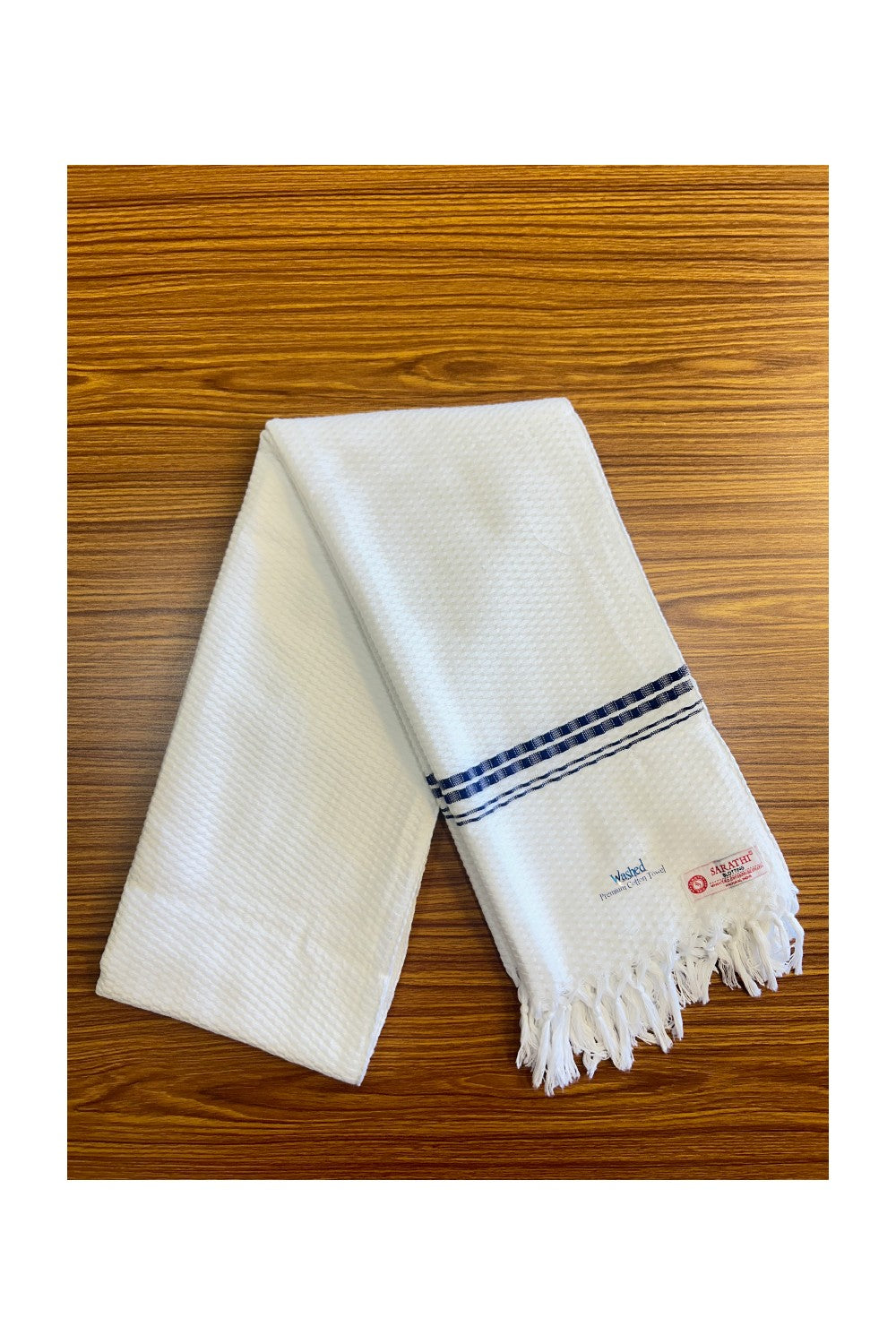16% Discount! Kaitharikada - Pure Cotton Blotting Pattern - 30 x 72 inch - 2KK122SAR
