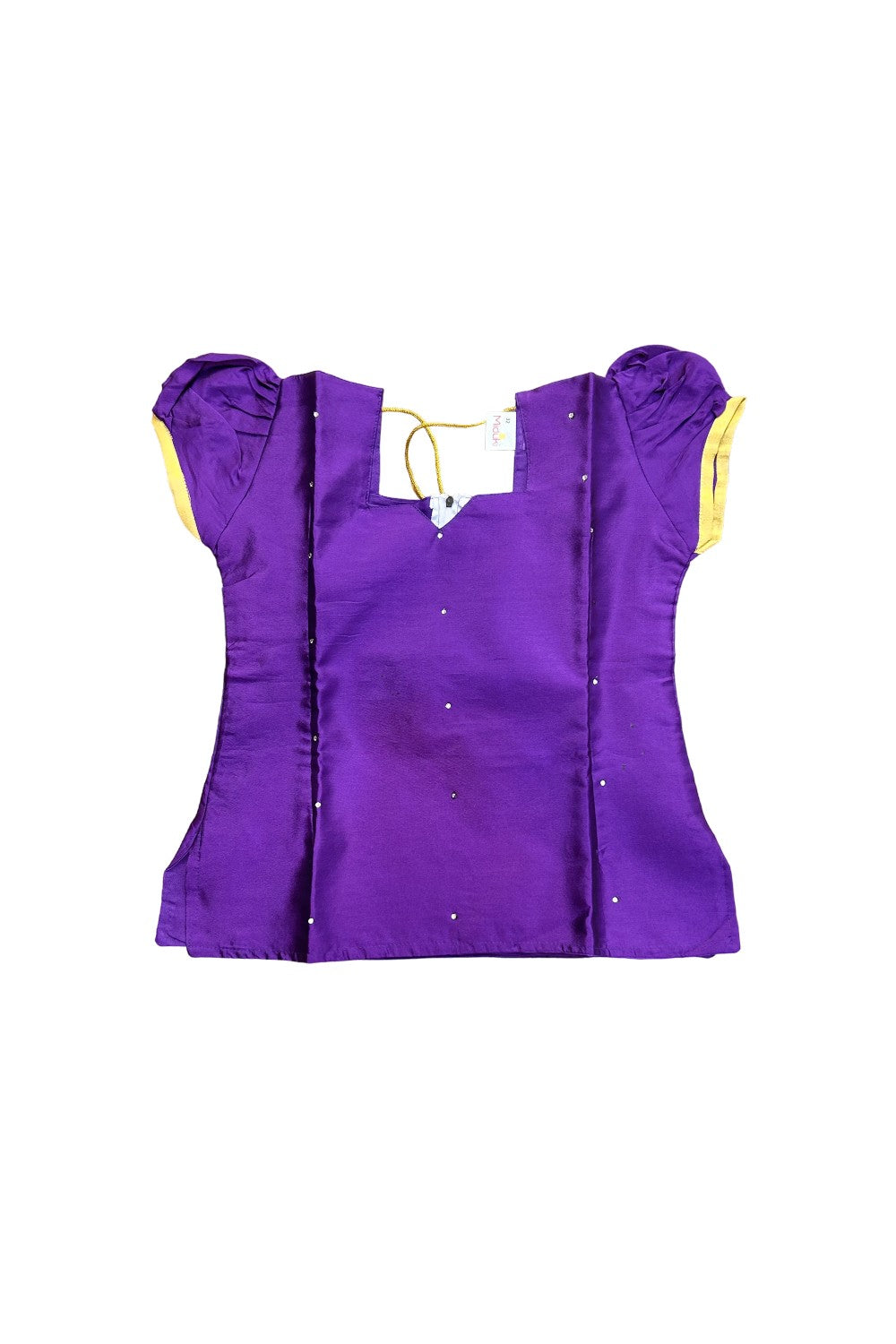 Midukki-Traditional South Indian Kids Pattu Pavada- Violet top tissue skirt with frill bottom - Age 10 - KK10MID0029
