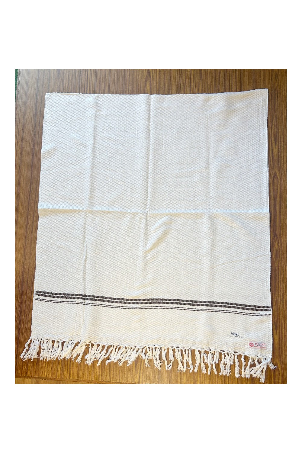16% Discount! Kaitharikada - Pure Cotton Blotting Pattern - 30 x 72 inch - 3KK122SAR