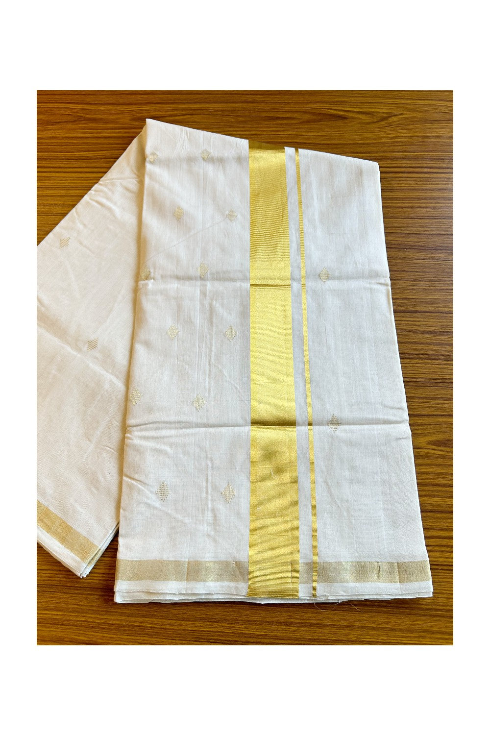 15% Discount KaithariKada HANDLOOM UNAKKUPAAV Balaramapuram Kerala Saree for Women- 100% PURE Cotton- 3 inch KASAVU KARA - 3KK305UDA