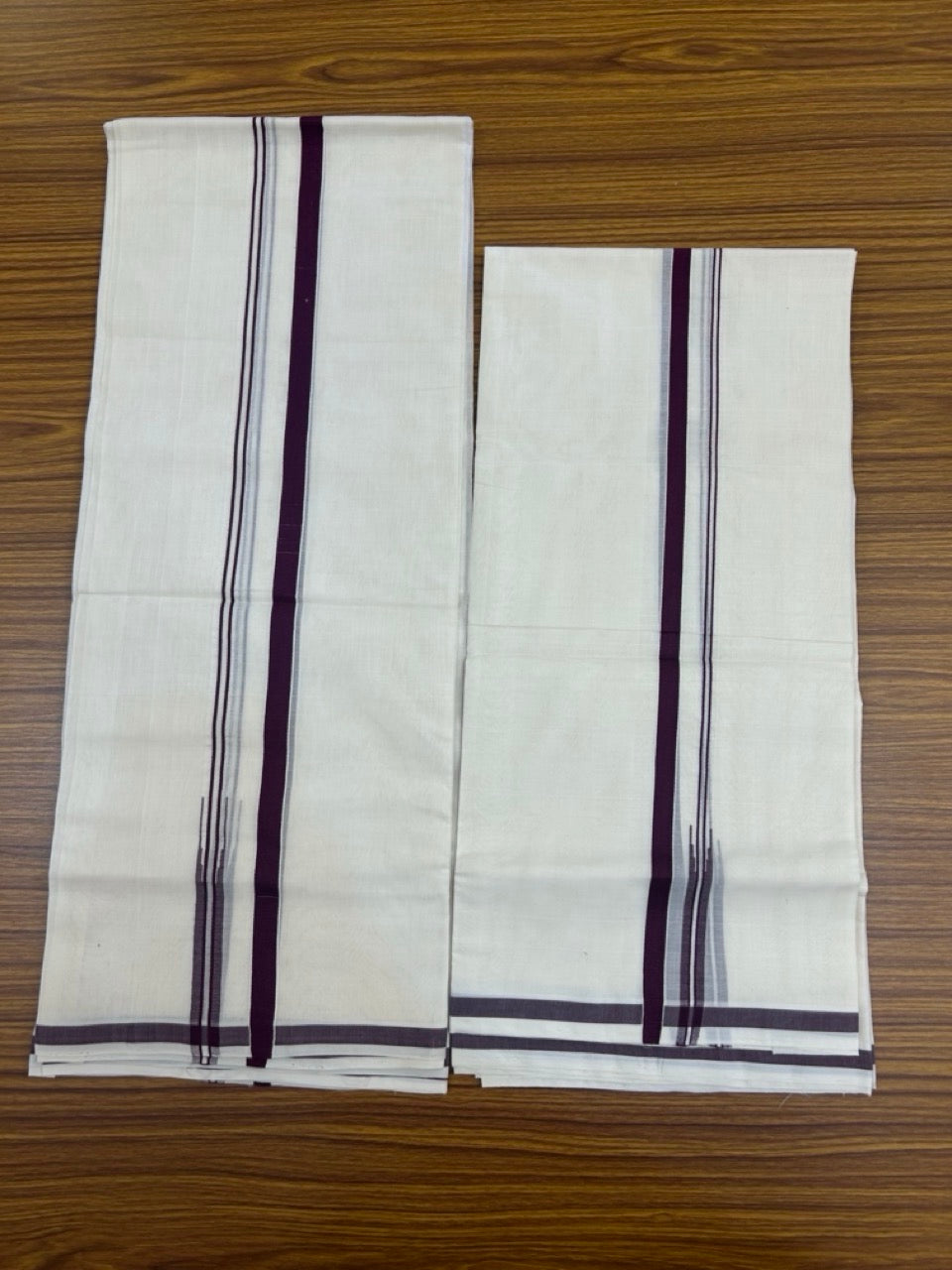Womens Single Set Mund for 30% Discount!!! KaithariKada Handloom Unakkupaav Balaramapuram - 100% Cotton Puliyilakkara Chutty - Wine kara - 3 KK7155 RAM