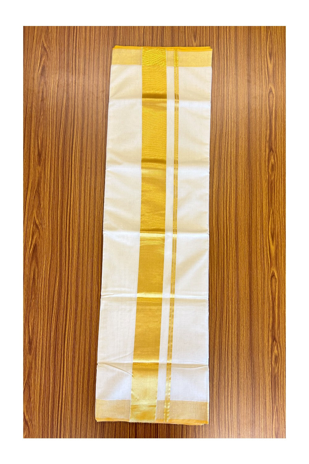 28% Discount KaithariKada HANDLOOM MILPAAV Balaramapuram Kerala Saree for Women- 100% PURE COTTON - 4.75 Inch GOLD KASAVU KARA - 3KK121RAM