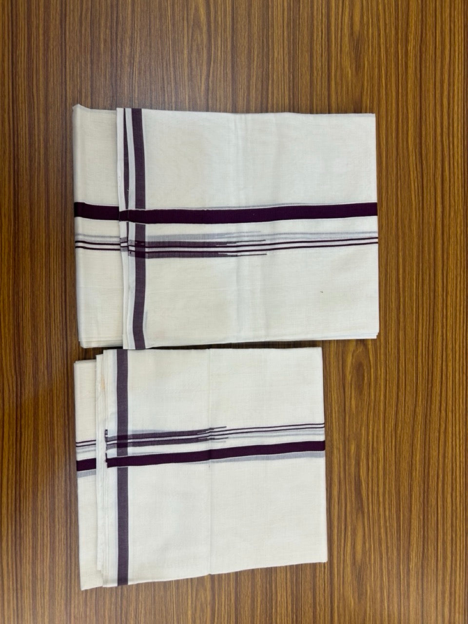 Womens Single Set Mund for 30% Discount!!! KaithariKada Handloom Unakkupaav Balaramapuram - 100% Cotton Puliyilakkara Chutty - Wine kara - 3 KK7155 RAM