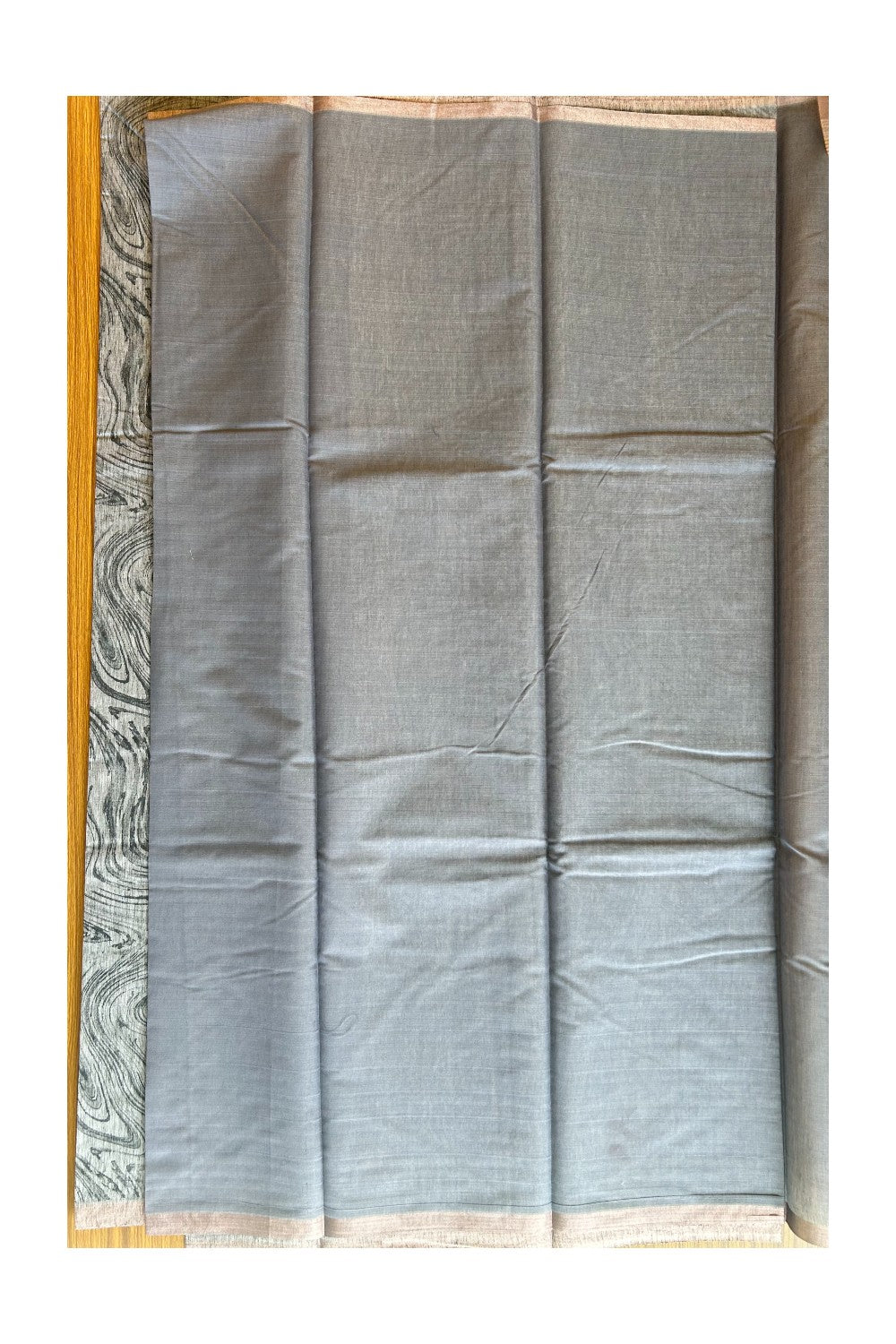 KaithariKada- Balaramapuram Saree - 100% PURE Cotton Silk - Ash Grey & Black Design - 3KK1004DHA