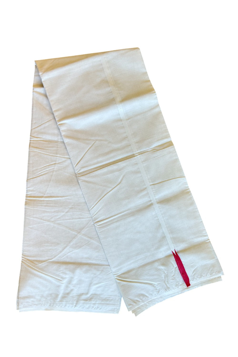 10% Discount ! KaithariKada Balaramapuram 100% Cotton Double Off white - (Unbleached) Mundu/Dhoti-100x100 1 cm Puliyilakkara Chutty Red Kara.- 39KK500KK