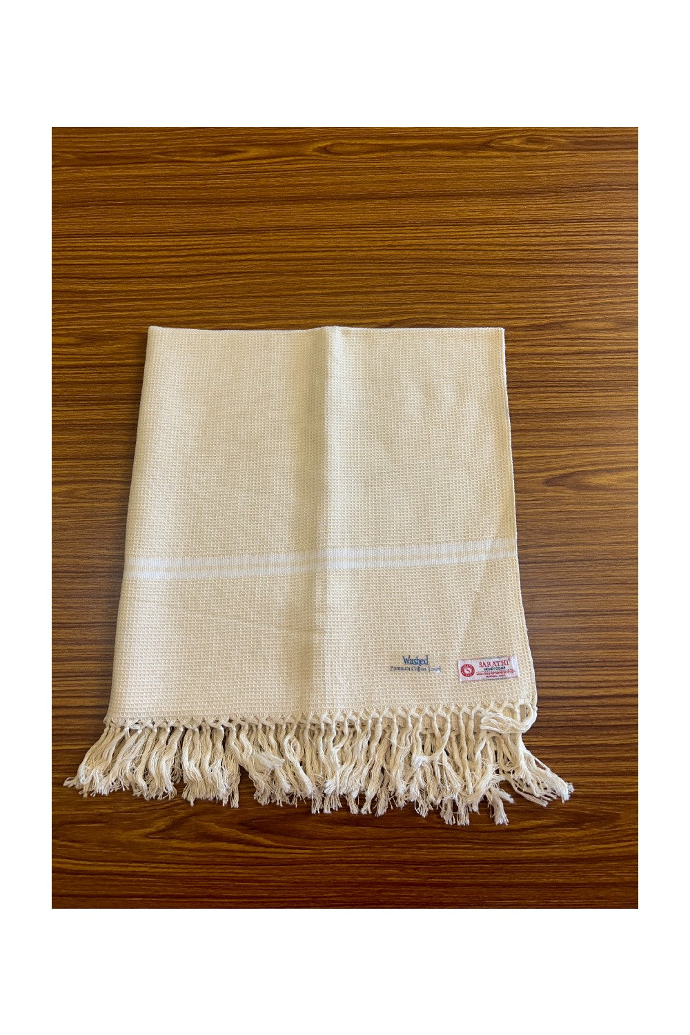 16% Discount! Kaitharikada - Pure Cotton Honey Comb Pattern - 30 x 72 cm - 4KK127SAR