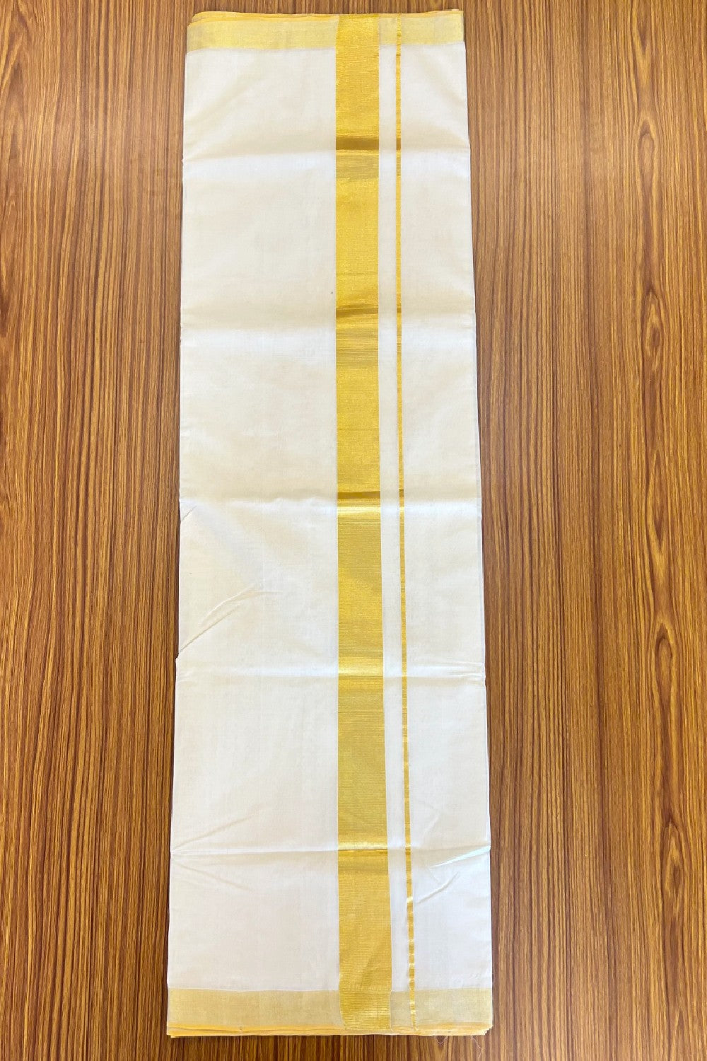 28% Discount KaithariKada HANDLOOM MILPAAV Balaramapuram Kerala Saree for Women- 100% PURE COTTON - 3 Inch GOLD KASAVU Plain KARA - 4KK121RAM