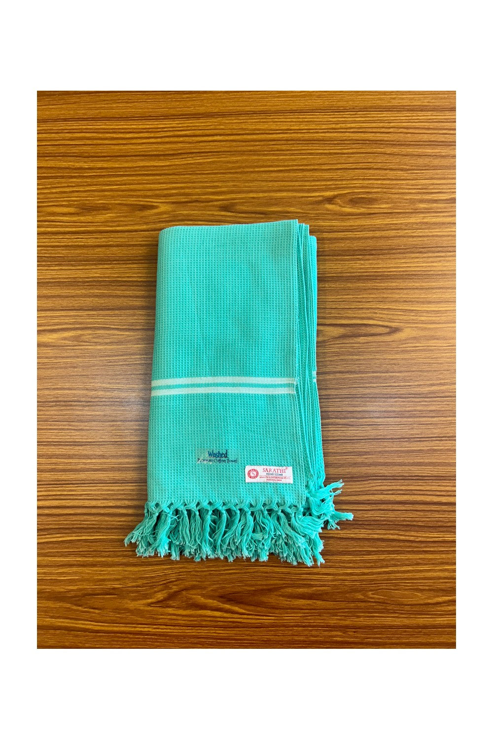 16% Discount! Kaitharikada - Pure Cotton Honey Comb Pattern - 30 x 60 inch- 4KK126SAR