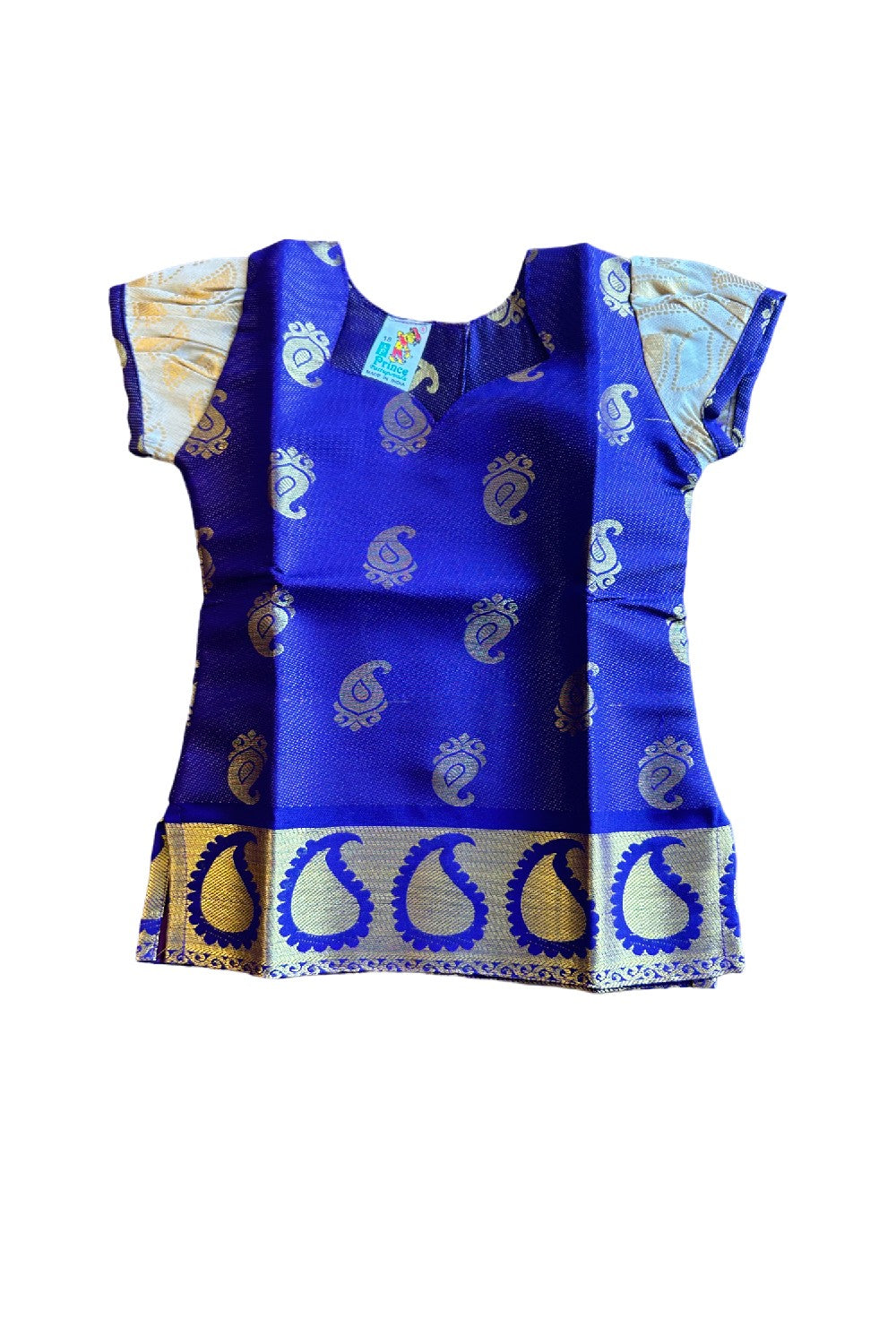 Midukki-Traditional South Indian Kids Pattu Pavada- Violet brocade top Tissue brocade skirt- Age 3 - KK3MID0040