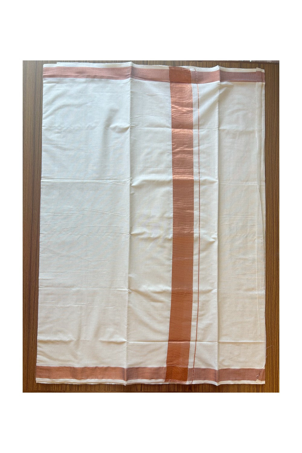 Kaitharikada Kerala Saree - Cotton Saree - 4 inch Pallu - Copper Kasavu Kara - 44KK300VIN