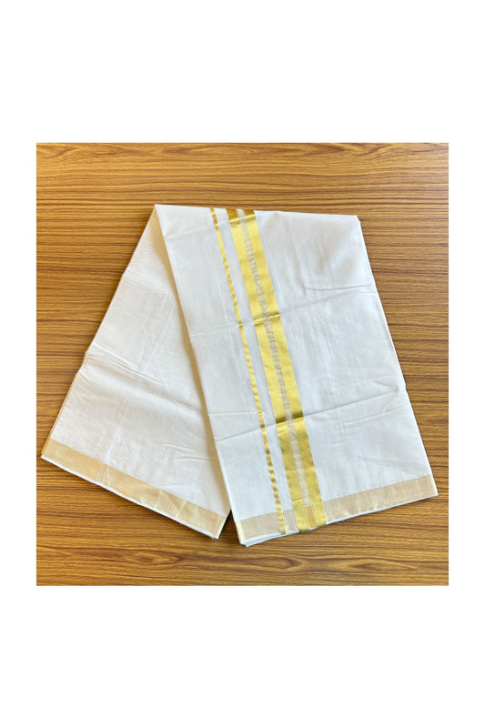 15% Discount KaithariKada HANDLOOM UNAKKUPAAV Balaramapuram Kerala Saree for Women- 100% PURE Cotton- Gold Kasavu Striped Kara - 5KK305UDA
