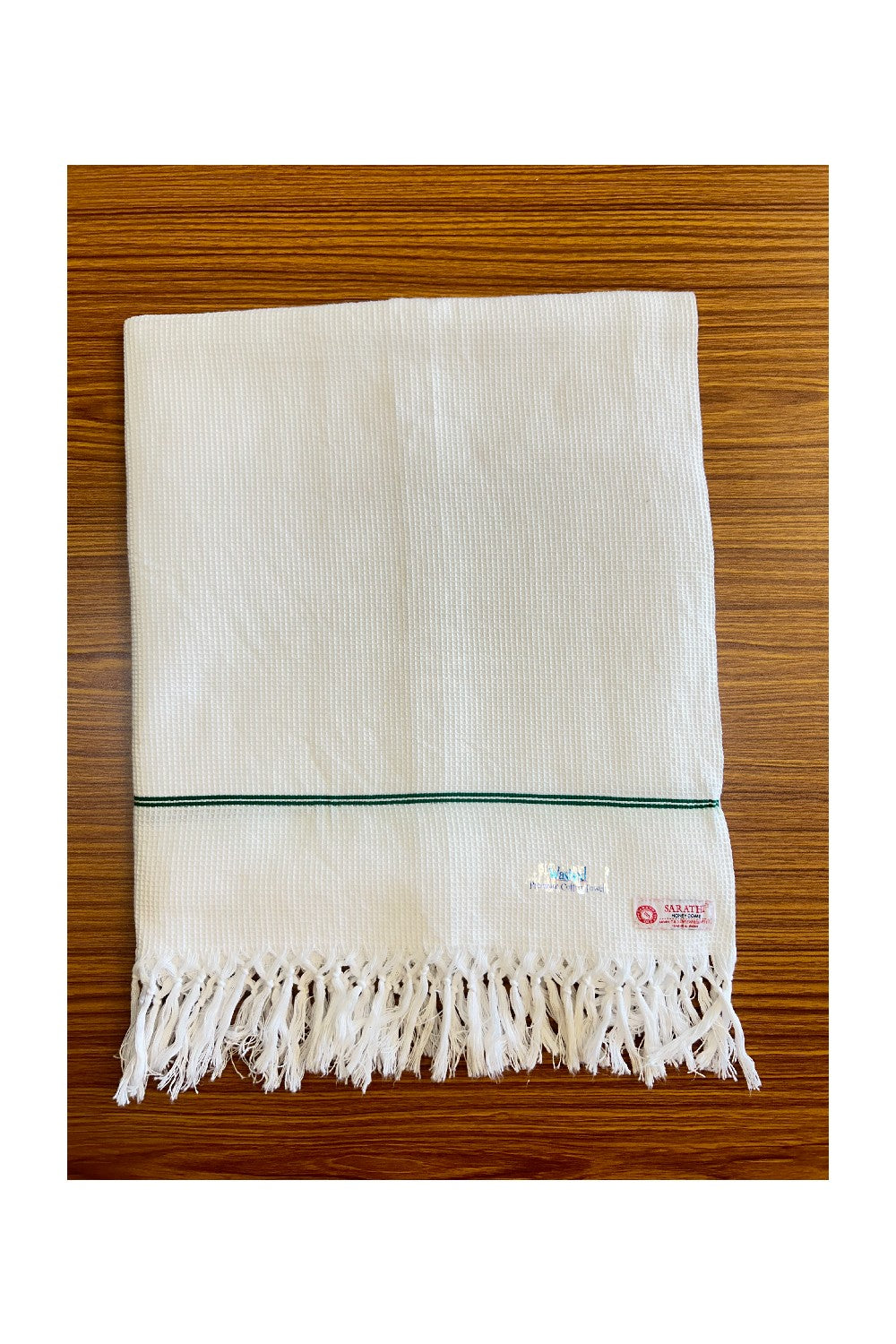 16% Discount! Kaitharikada - Pure Cotton Honey Comb Pattern - 30 x 72 cm - 6KK127SAR