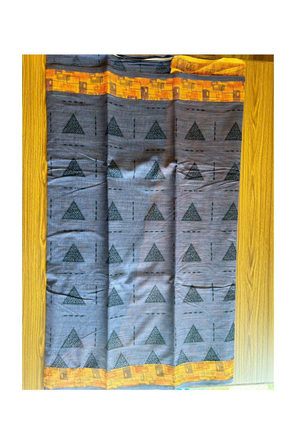 KaithariKada- Balaramapuram Saree - 100% PURE Cotton Silk - Violet &Orange Design - 5KK1004DHA