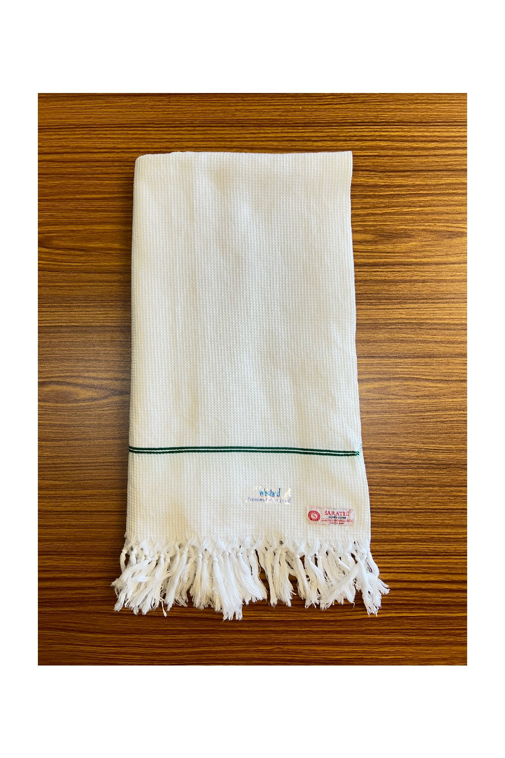 16% Discount! Kaitharikada - Pure Cotton Honey Comb Pattern - 30 x 72 cm - 6KK127SAR