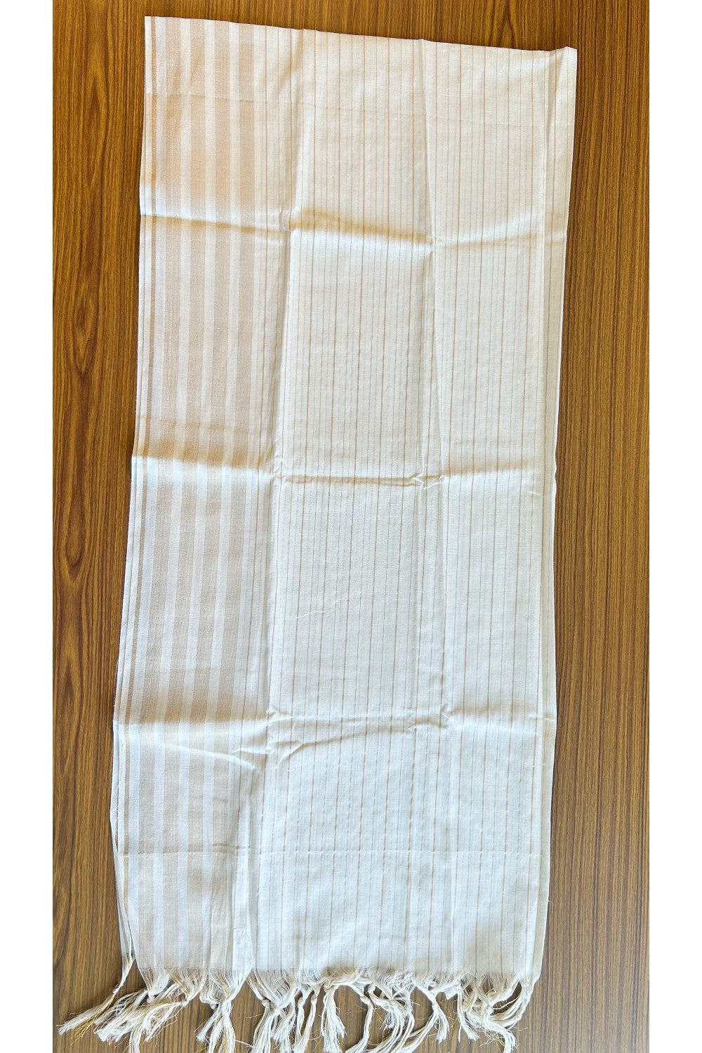 20% Discount ! Kaitharikada Traditional Kerala Style - Churidar Suit Material - Pure Cotton With Gold & Green Mango Design - 5KK505VIN