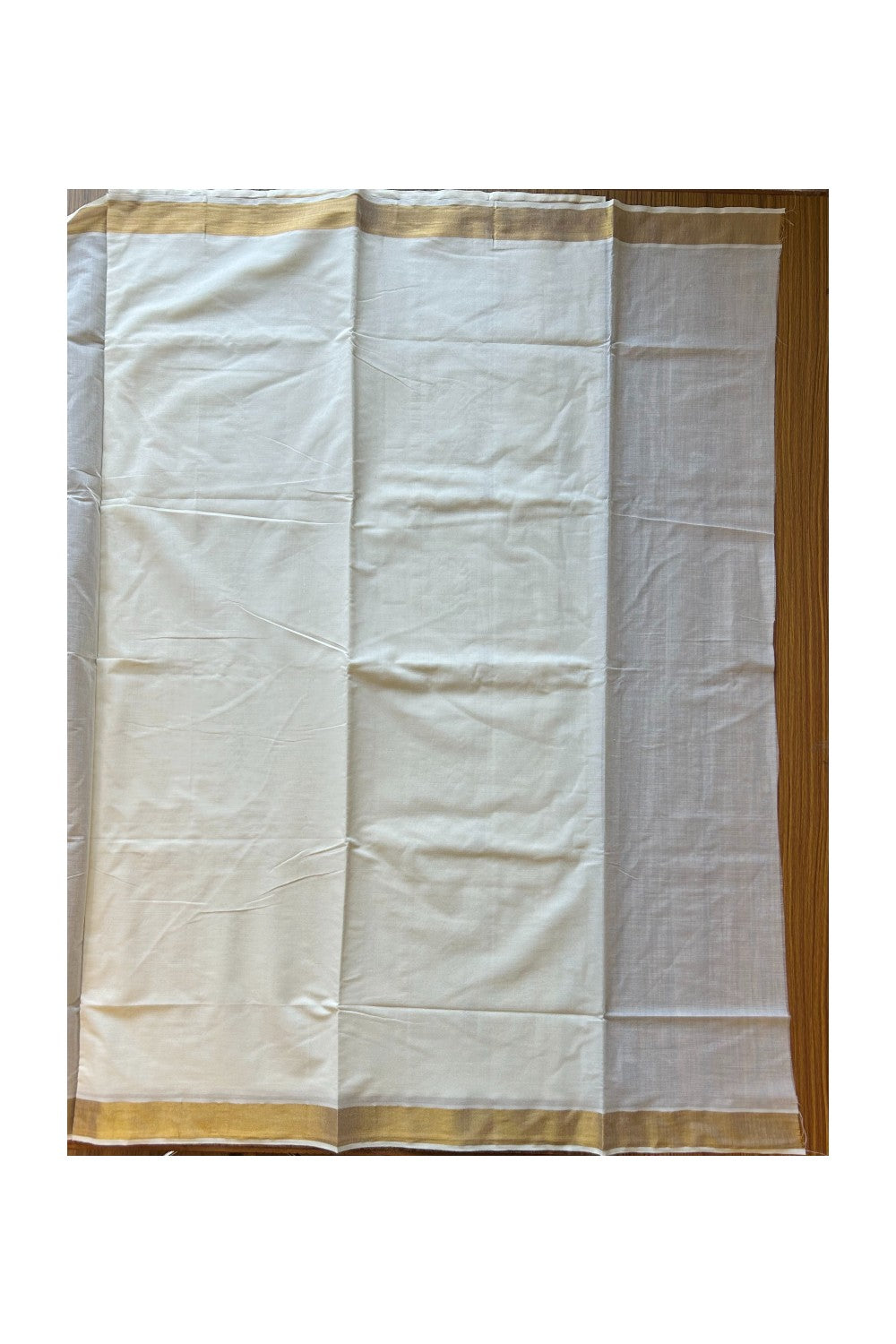 25% Discount! Kaitharikada Kerala Saree - Cotton Off white - 12 inch Kasavu Zari with Green Paisley Embroidery- 56KK300VIN